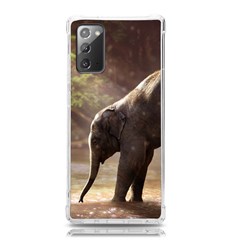 Baby Elephant Watering Hole Samsung Galaxy Note 20 Tpu Uv Case by Sarkoni