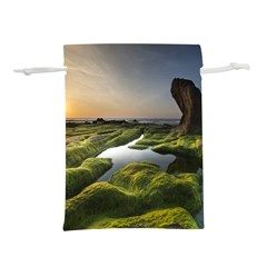 Coast Algae Sea Beach Shore Lightweight Drawstring Pouch (m) by Sarkoni