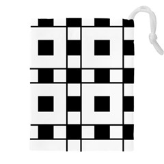 Black And White Pattern Drawstring Pouch (5xl) by Amaryn4rt