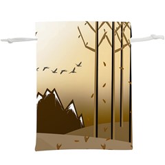 Landscape Trees Wallpaper Mountains Lightweight Drawstring Pouch (xl) by Sarkoni