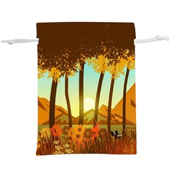 Mountains Fall Flowers Lightweight Drawstring Pouch (xl) by Sarkoni