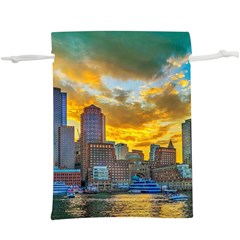 Boston Skyline Cityscape River Lightweight Drawstring Pouch (xl) by Sarkoni