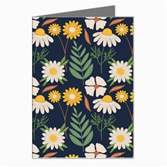 Flower Grey Pattern Floral Greeting Card by Dutashop