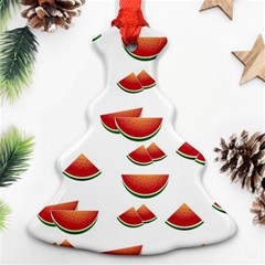 Summer Watermelon Pattern Christmas Tree Ornament (two Sides) by Dutashop