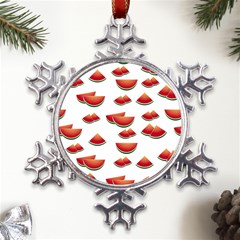 Summer Watermelon Pattern Metal Large Snowflake Ornament by Dutashop