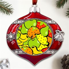 Fruit Food Wallpaper Metal Snowflake And Bell Red Ornament by Dutashop