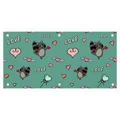 Raccoon Love Texture Seamless Banner And Sign 6  X 3  by Ravend