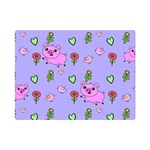 Flower Pink Pig Piggy Seamless Premium Plush Fleece Blanket (Mini) 35 x27  Blanket Front