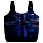 Illuminated Cityscape Against Blue Sky At Night Full Print Recycle Bag (XXL) Back