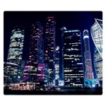 Black Building Lighted Under Clear Sky Two Sides Premium Plush Fleece Blanket (Small) 50 x40  Blanket Back