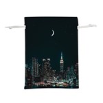 Skyline Photography Of Buildings Lightweight Drawstring Pouch (S) Back