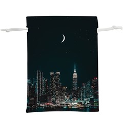 Skyline Photography Of Buildings Lightweight Drawstring Pouch (xl) by Modalart