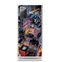 Aerial Photo Of Cityscape At Night Samsung Galaxy Note 20 Tpu Uv Case by Modalart