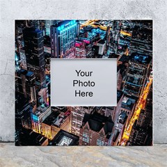 Aerial Photo Of Cityscape At Night White Wall Photo Frame 5  X 7  by Modalart