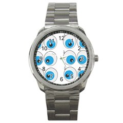 Eyes Comic Cartoon Fun Funny Toon Sport Metal Watch by Ndabl3x