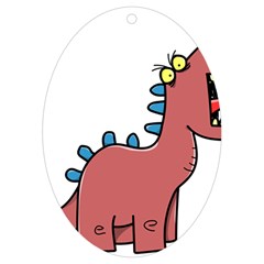 Dinosaur Dragon Drawing Cute Uv Print Acrylic Ornament Oval by Ndabl3x