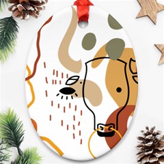 Abstract Bull Art Design Oval Ornament (two Sides) by Ndabl3x