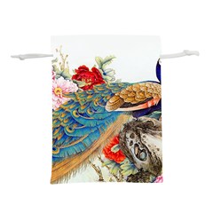 Birds Peacock Artistic Colorful Flower Painting Lightweight Drawstring Pouch (m) by Sarkoni