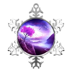 Fantasy World Metal Small Snowflake Ornament by Ndabl3x