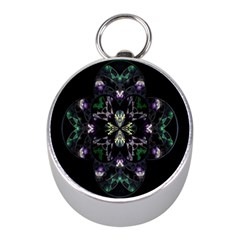 Fractal Fractal Art Texture Mini Silver Compasses by Sarkoni