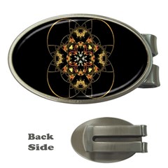Fractal Stained Glass Ornate Money Clips (oval)  by Sarkoni