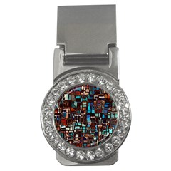 Stained Glass Mosaic Abstract Money Clips (cz)  by Sarkoni