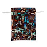 Stained Glass Mosaic Abstract Lightweight Drawstring Pouch (S) Back