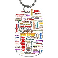 Writing Author Motivation Words Dog Tag (two Sides) by Sarkoni