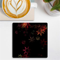 Christmas Background Motif Star Uv Print Square Tile Coaster  by Amaryn4rt