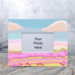 Pink And White Forest Illustration Adventure Time Cartoon White Tabletop Photo Frame 4 x6  by Sarkoni