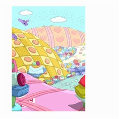 Pillows And Vegetable Field Illustration Adventure Time Cartoon Large Garden Flag (two Sides) by Sarkoni