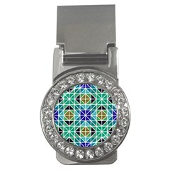 Mosaic Triangle Symmetry Money Clips (cz)  by Apen
