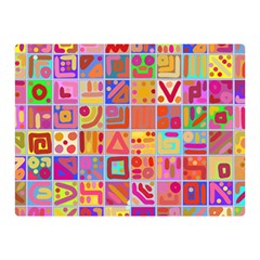 Colourful Abstract Shapes Two Sides Premium Plush Fleece Blanket (mini) by Pakjumat