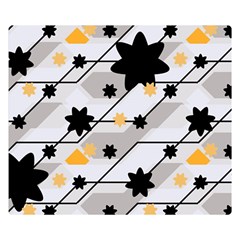 Flower Shape Abstract Pattern Premium Plush Fleece Blanket (small) by Modalart