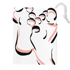 Feet Toes Foot Barefoot Footprint Drawstring Pouch (4xl) by Modalart