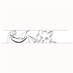 Dog Cat Domestic Animal Silhouette Small Bar Mat by Modalart