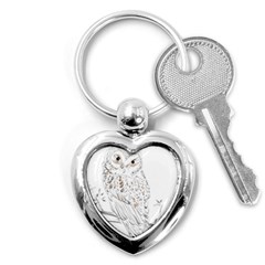 Owl Bird Wildlife Bird Of Prey Key Chain (heart) by Modalart