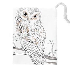 Owl Bird Wildlife Bird Of Prey Drawstring Pouch (5xl) by Modalart