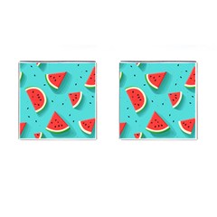 Watermelon Fruit Slice Cufflinks (square) by Bedest