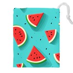 Watermelon Fruit Slice Drawstring Pouch (5XL) Front