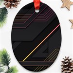 Gradient Geometric Shapes Dark Background Oval Ornament (Two Sides) Back