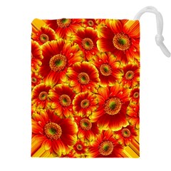 Gerbera Flowers Blossom Bloom Drawstring Pouch (5xl) by Amaryn4rt