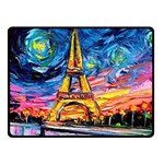 Eiffel Tower Starry Night Print Van Gogh Two Sides Fleece Blanket (Small) 45 x34  Blanket Back