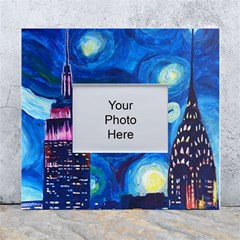 Starry Night In New York Van Gogh Manhattan Chrysler Building And Empire State Building White Wall Photo Frame 5  X 7  by Modalart
