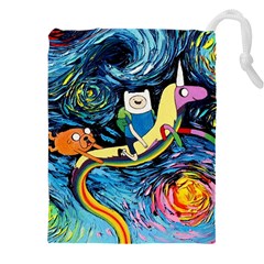 Adventure Time Art Starry Night Van Gogh Drawstring Pouch (4xl) by Modalart