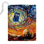 Tardis Starry Night Doctor Who Van Gogh Parody Drawstring Pouch (5XL) Back