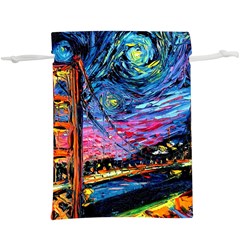Golden Gate Bridge Starry Night Vincent Van Gogh Lightweight Drawstring Pouch (xl) by Modalart