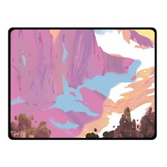 Pink Mountains Grand Canyon Psychedelic Mountain Two Sides Fleece Blanket (small) by Modalart