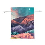 Adventure Psychedelic Mountain Lightweight Drawstring Pouch (L) Back