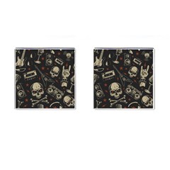 Grunge Seamless Pattern With Skulls Cufflinks (square) by Bedest